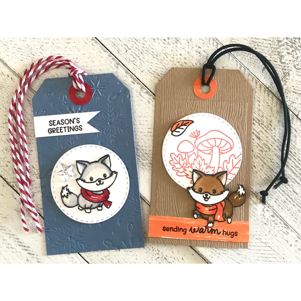 Simon Says Stamps and Dies Foxy Friends set1352ff Stamptember Loralee Ferguson Year End Gift Tags