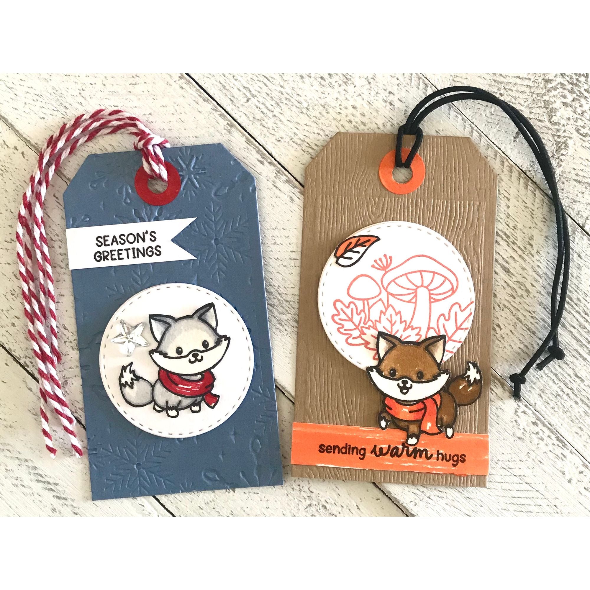 Simon Says Stamps and Dies Foxy Friends set1352ff Stamptember Loralee Ferguson Year End Gift Tags