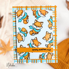 Simon Says Stamps and Dies Foxy Friends set1352ff Stamptember Natasha Polite Foxes in Scarves Card