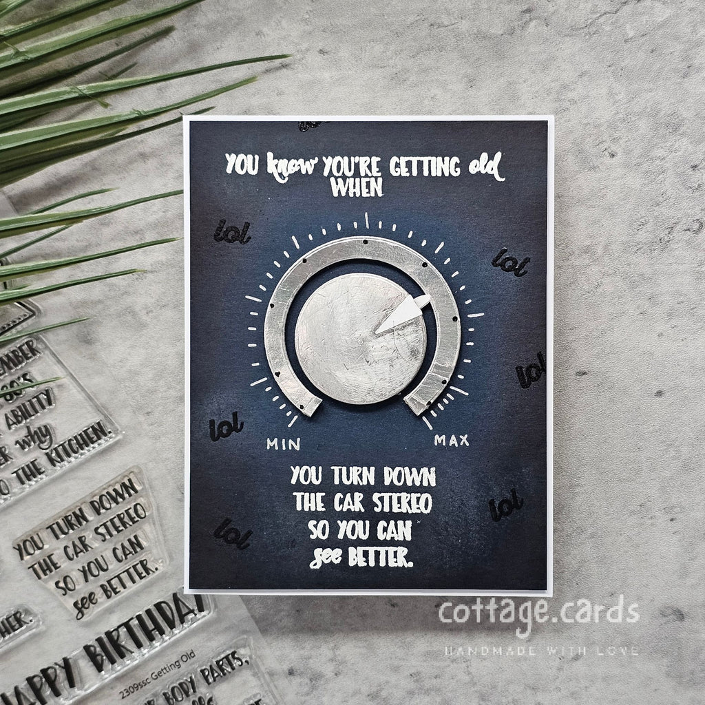 Simon Says Stamps and Dies Getting Old set1198go In My Heart Funny Birthday Card