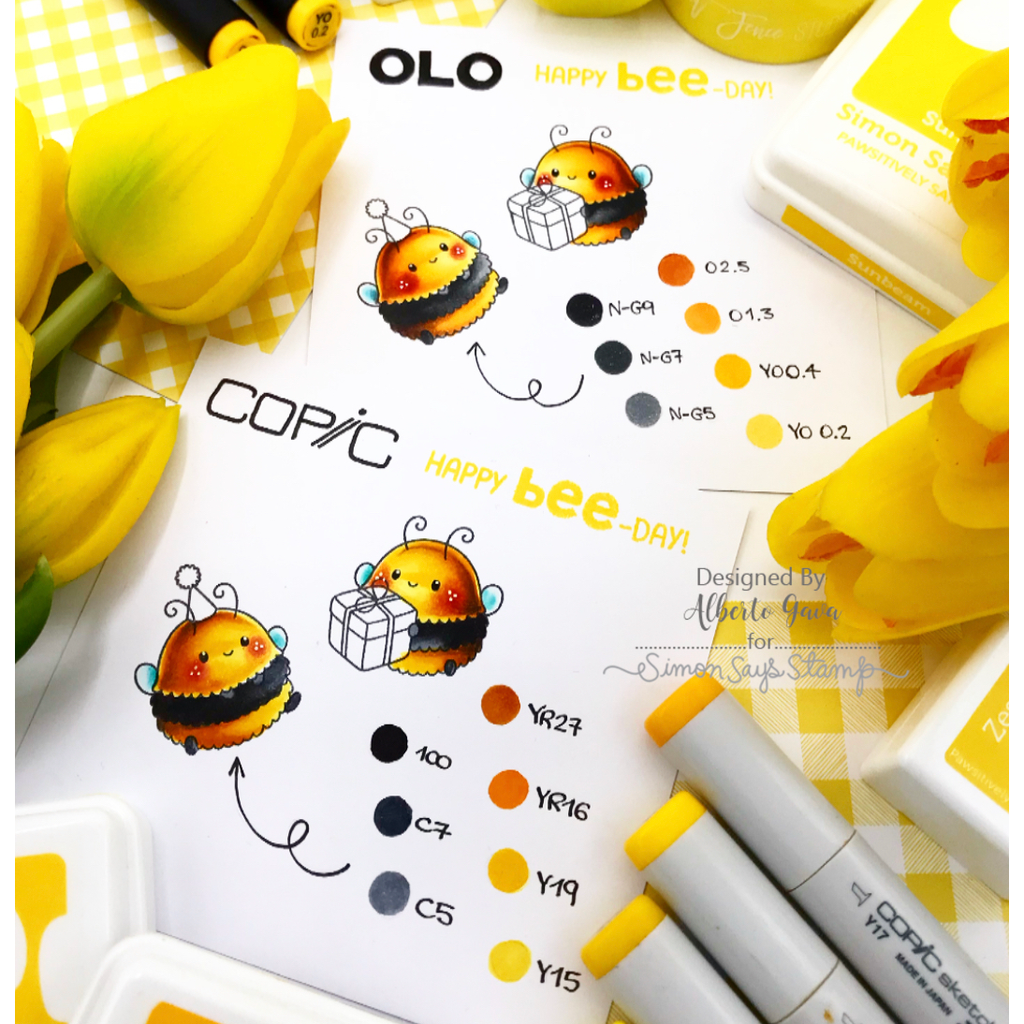 Simon Says Stamps and Dies Happy Bee Day set978hb Moments In Time Bee Coloring Guide Alberto Gava | color-code:ALT08