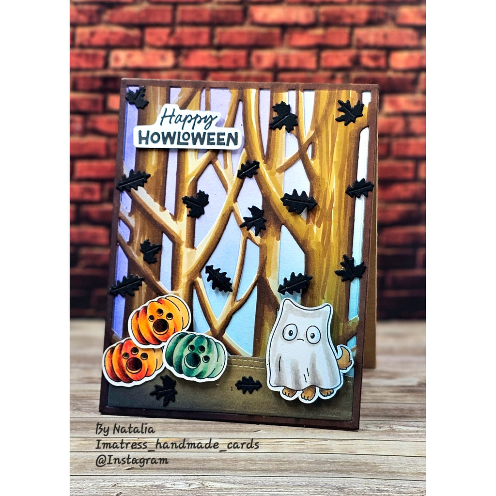 Simon Says Stamps and Dies Happy Howloween set1391hh Sending Cheer Natalia Alton Ghost  Dog Card
