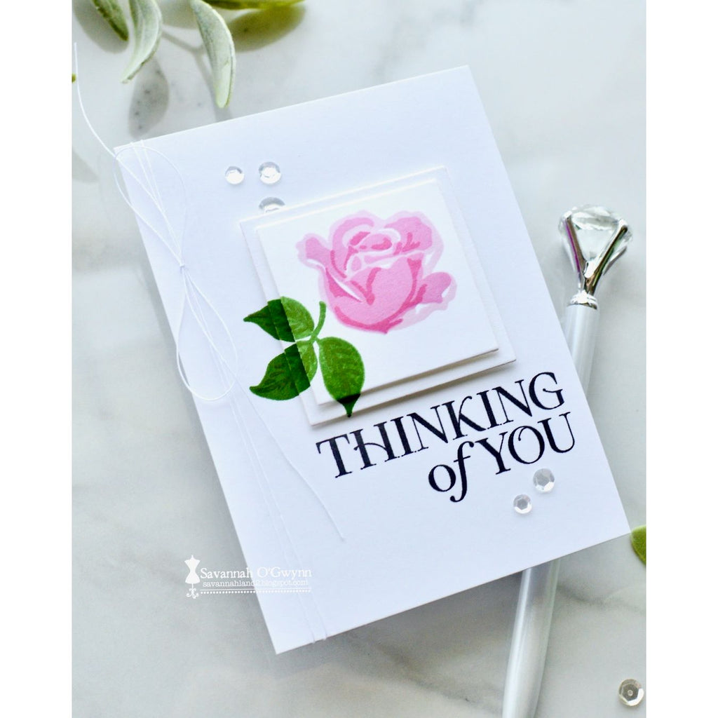 Simon Says Stamps and Dies Heirloom Roses set1236hr Always There Thinking of You Card Savannah O'Gwynn
