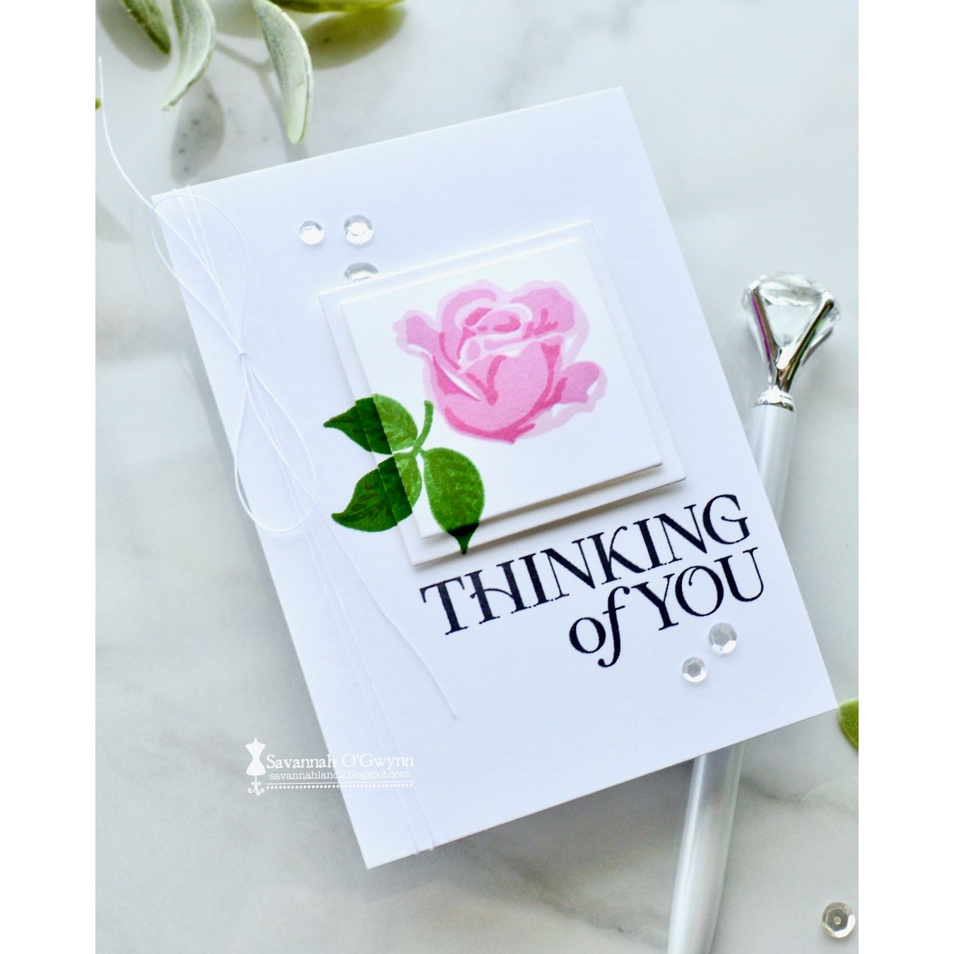 Simon Says Stamps and Dies Heirloom Roses set1236hr Always There Thinking of You Card Savannah O'Gwynn