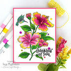 Simon Says Stamps and Dies Hibiscus Blooms Thinking of You Card Suzy Plantamura | color-code:ALT08