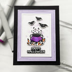 Simon Says Stamps and Dies Homespun Halloween set1381hh Cathy Zielske Purple and Black Cauldron Card | color-code:ALT01