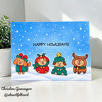 Simon Says Stamps and Dies Howliday Joy set1394hj Sending Cheer Christine Giancaspro Cute Critter Holiday Card