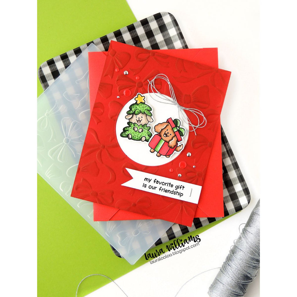 Simon Says Stamps and Dies Howliday Joy set1394hj Sending Cheer Laura Williams Cute Critter Holiday Card