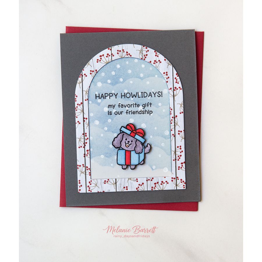 Simon Says Stamps and Dies Howliday Joy set1394hj Sending Cheer Melanie Barrett Cute Critter Holiday Card