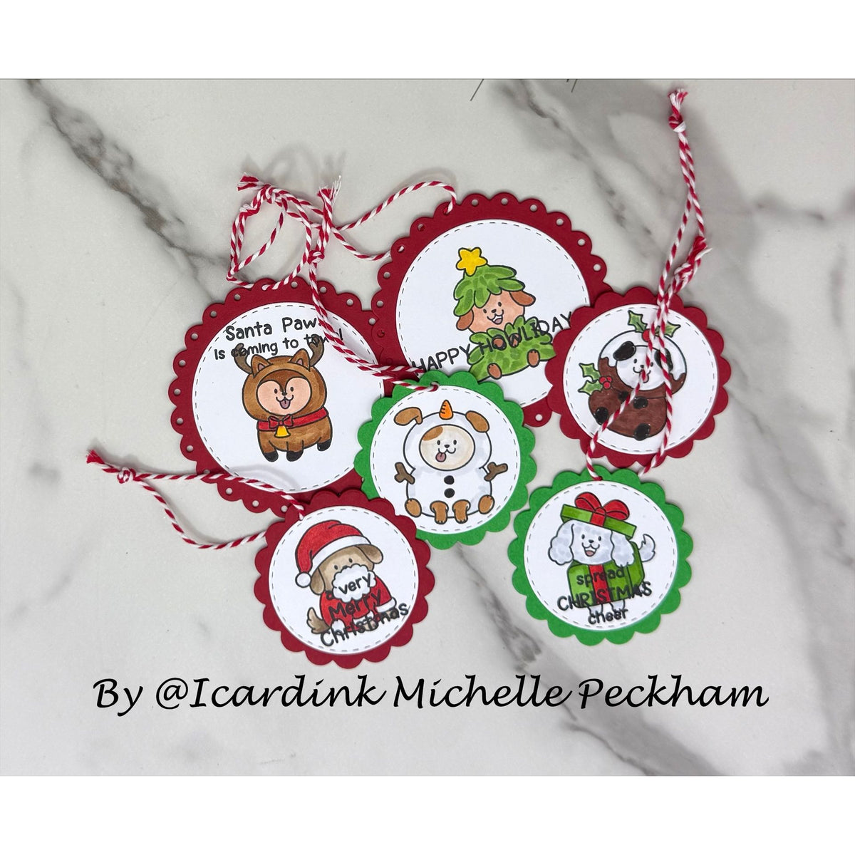 Simon Says Stamps and Dies Howliday Joy set1394hj Sending Cheer Michelle Peckham Cute Critter Holiday Tags