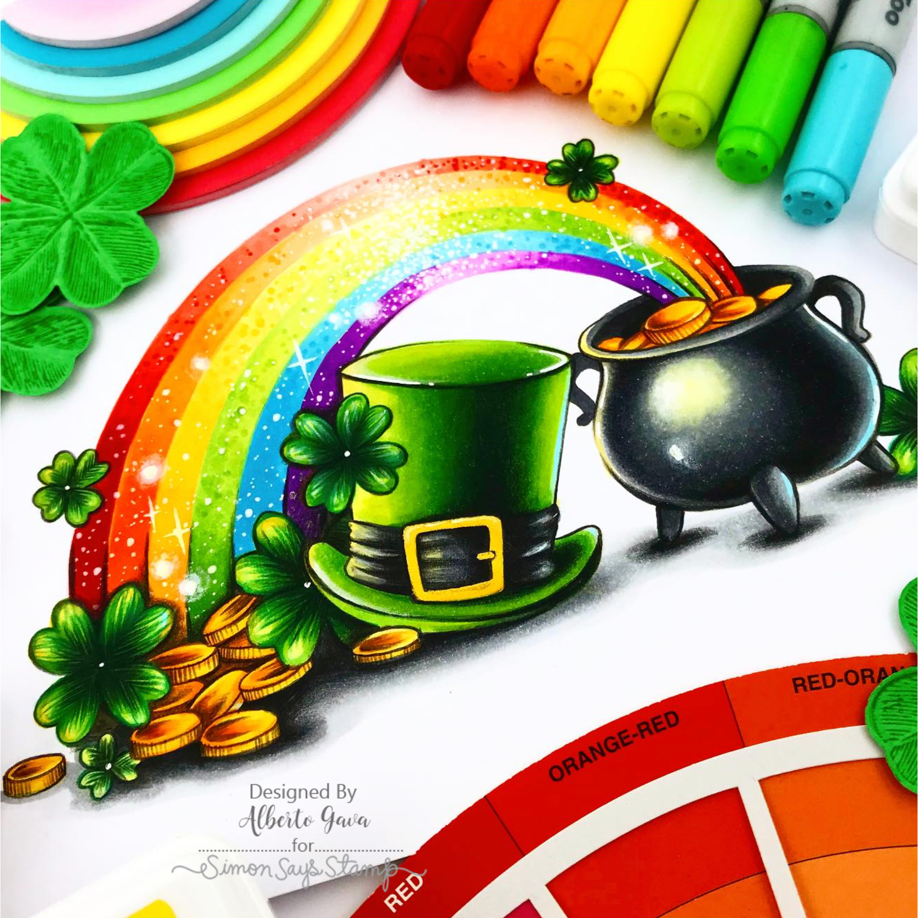 Simon Says Stamps and Dies Irish Bits set1172ib Beautiful Moments Lucky Coloring Alberto Gava | color-code:ALT03