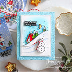 Simon Says Stamps and Dies Jolly Season set1416js Nina-Marie Trapani Wintry Hill Holiday Scene Card