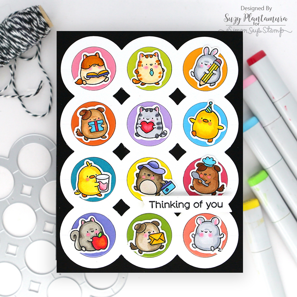 Simon Says Stamps and Dies Journal Jamboree set1123jj DieCember Cute Critters Thinking of You Card Suzy Plantamura | color-code:ALT04