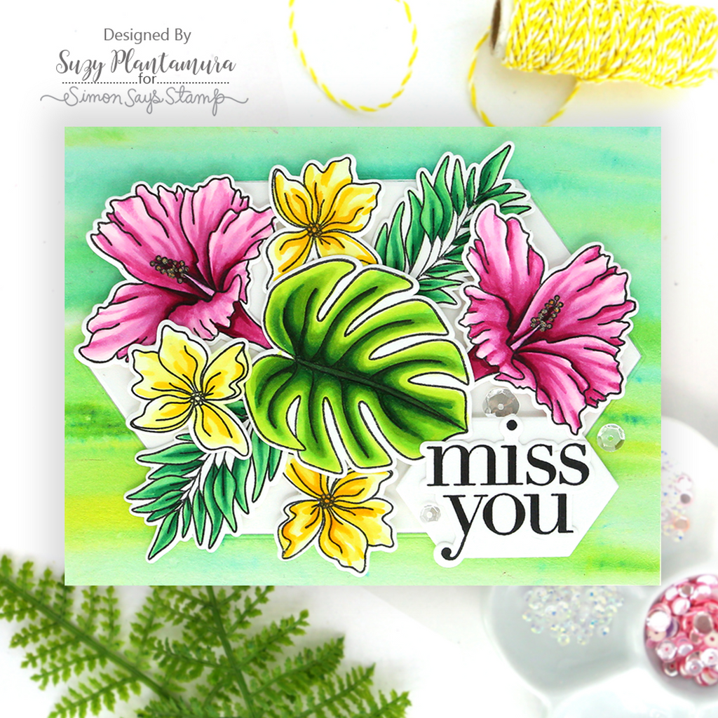 Simon Says Stamps and Dies Keep Palm set1232kp Always There Tropical Miss You Card Suzy Plantamura | color-code:ALT05