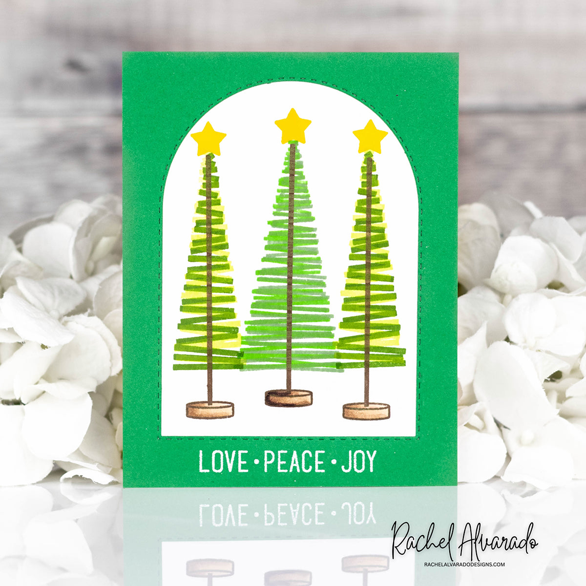 Simon Says Stamps and Dies Layering Christmas Trees set1343lc Stamptember Rachel Alvarado Quirky Tree Holiday Card