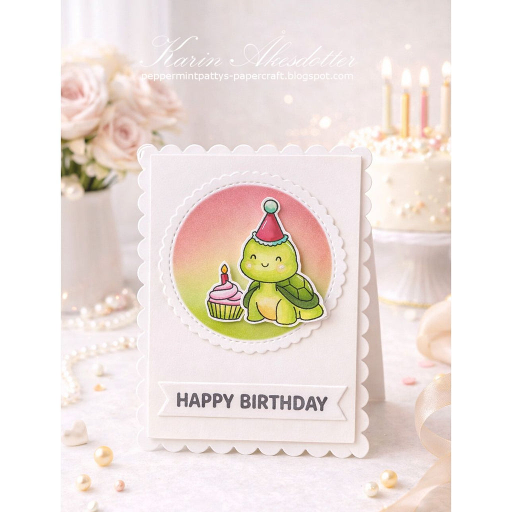 Simon Says Stamps and Dies Let's Shellebrate set1194ls In My Heart Turtle Circle  Birthday Card