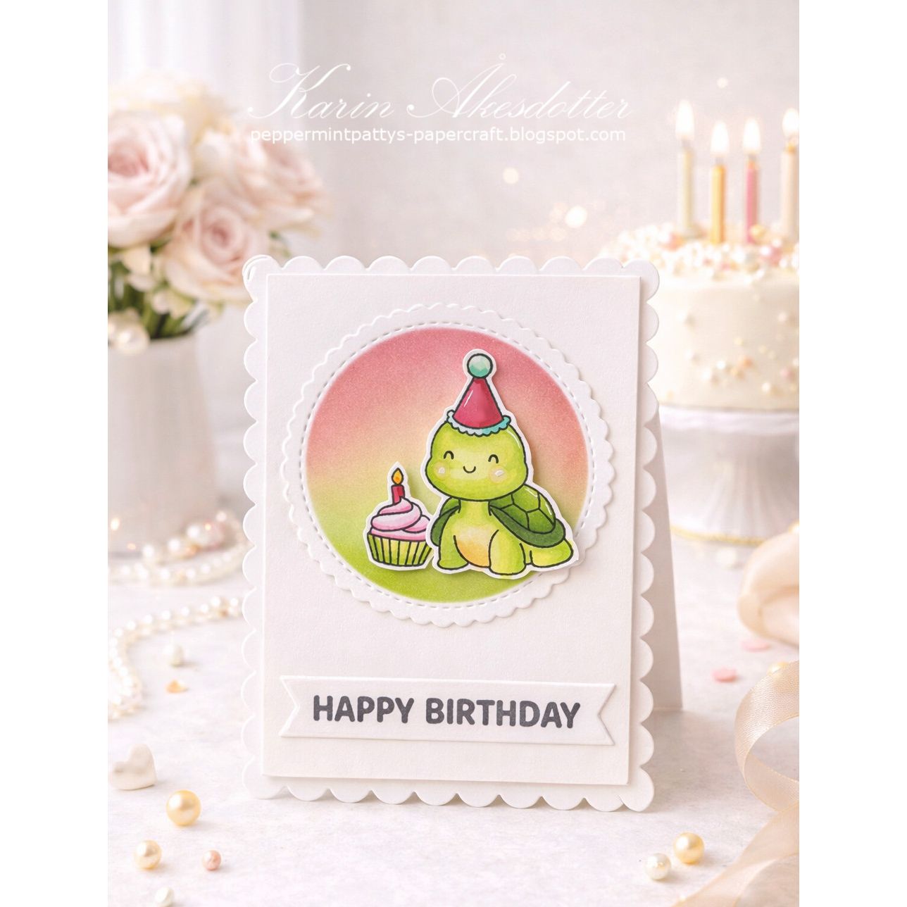Simon Says Stamps and Dies Let's Shellebrate set1194ls In My Heart Turtle Circle  Birthday Card