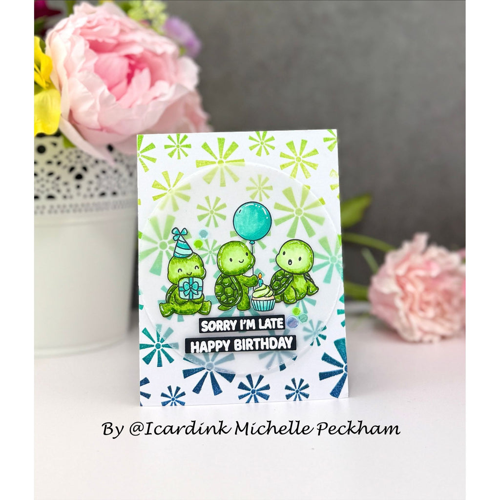 Simon Says Stamps and Dies Let's Shellebrate set1194ls In My Heart Turtle Pinwheel Birthday Card
