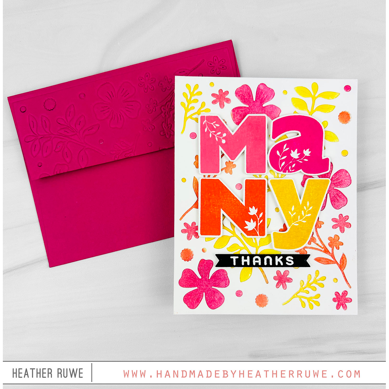 Simon Says Stamps and Dies Lettered Many Thanks set1263lm Shine On Heather Ruwe Brightly Colored Many Thanks Card | color-code:ALT04