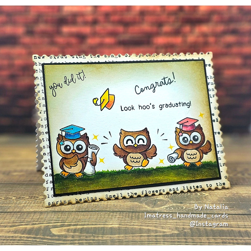 Simon Says Stamps and Dies Look Hoo's Graduating set1222lh Grad Card Natalia Alton