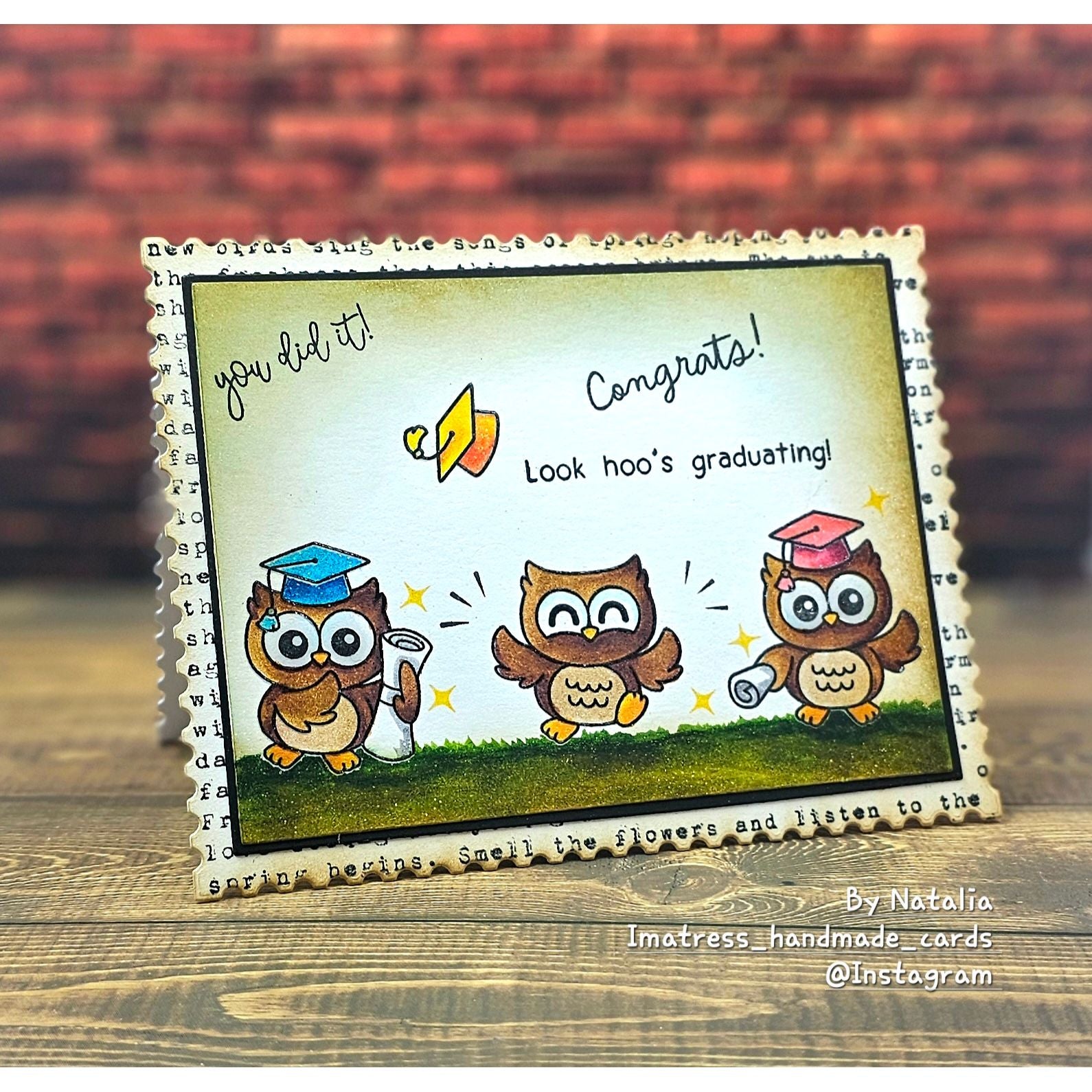 Simon Says Stamps and Dies Look Hoo's Graduating set1222lh Grad Card Natalia Alton