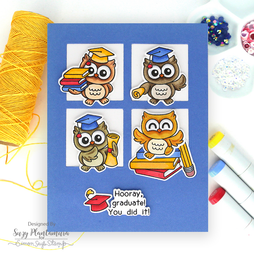 Simon Says Stamps and Dies Look Hoo's Graduating set1222lh You Did It Graduation Card Suzy Plantamura | color-code:ALT01