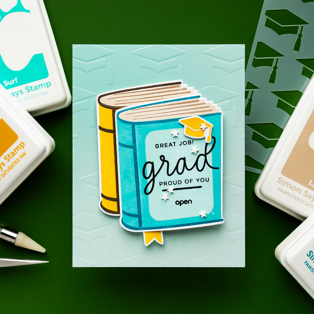 Simon Says Stamps and Dies One for the Books set928ob Favorite Things Graduation Card Yana Smakula | color-code:ALT11