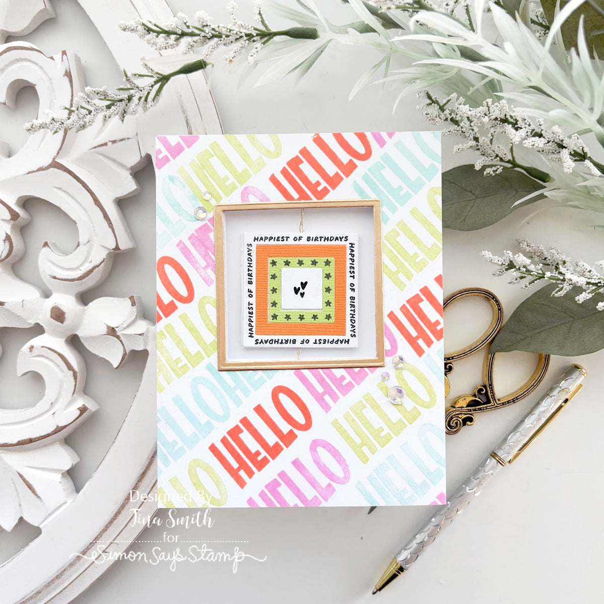 Simon Says Stamps and Dies Paper Cut Messages set1249pc Interactive Birthday Card Tina Smith | color-code:ALT01