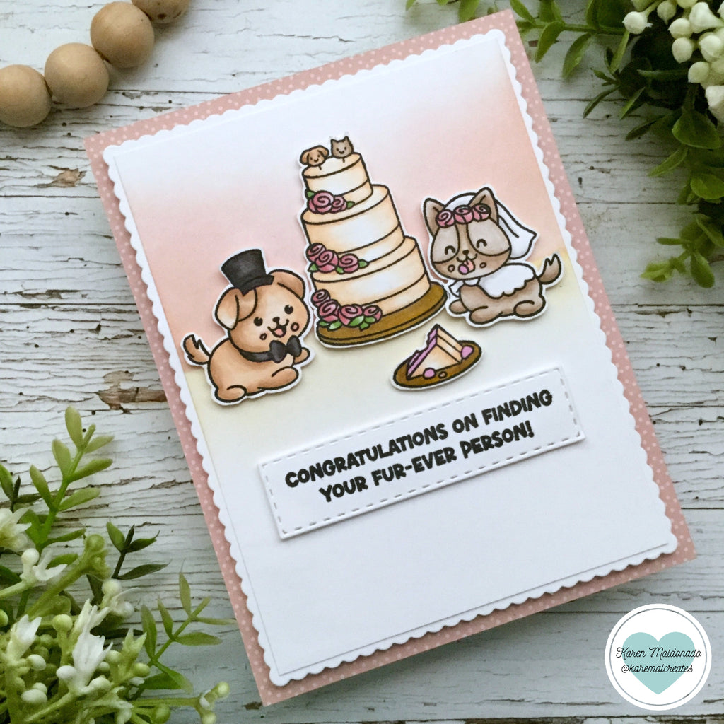 Simon Says Stamps and Dies Pawfect Together set1234pt Always There Wedding Cake Card Karen Maldonado