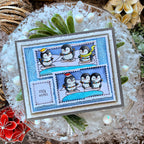 Simon Says Stamps and Dies Penguin Mischief set1395pm Sending Cheer Cathie Cowles Cute Arctic Iceberg Winter Card