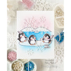 Simon Says Stamps and Dies Penguin Mischief set1395pm Sending Cheer Nicky Meek Cute Arctic Iceberg WInter Card