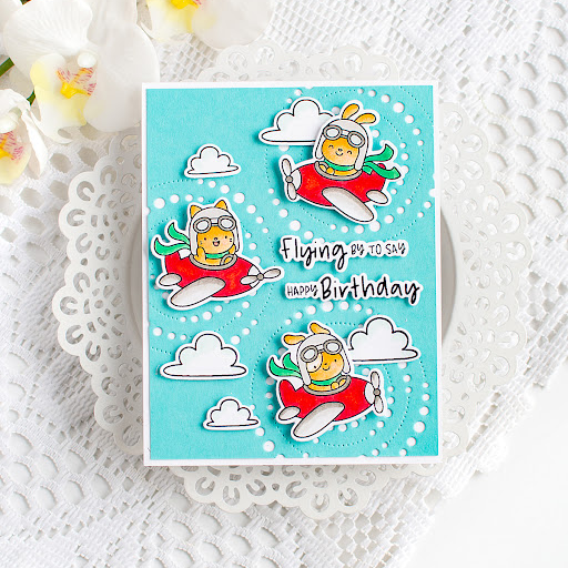 Simon Says Stamps and Dies Plane Awesome set1265pa Shine On Heather Hoffman Cute Airplane Birthday Card | color-code:ALT02