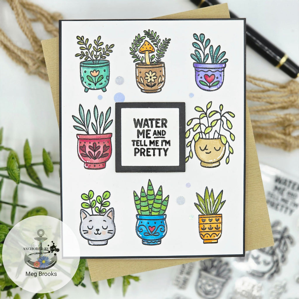 Simon Says Stamps and Dies Plant Lady Energy set1346pl Stamptember Meg Brooks Plant Grid Card