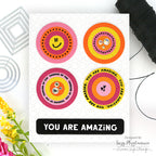 Simon Says Stamps and Dies Pop Art set1250pa Warm Tone Circles Friend Card Suzy Plantamura | color-code:ALT04