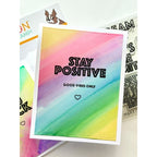 Simon Says Stamps and Dies Positive Thoughts set1301pt Every Happiness Adriana Arminio Good Vibes Rainbow Card