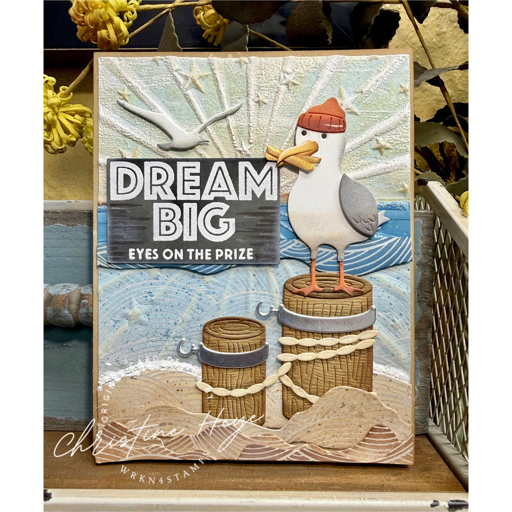 Simon Says Stamps and Dies Positive Thoughts set1301pt Every Happiness Christine Heye Seagull Dream Big Card