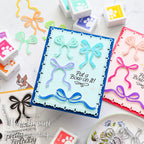 Simon Says Stamps and Dies Put a Bow on It set1219pb Blue and Purple Bows Birthday Card with 'Put a Bow On It' Sentiment