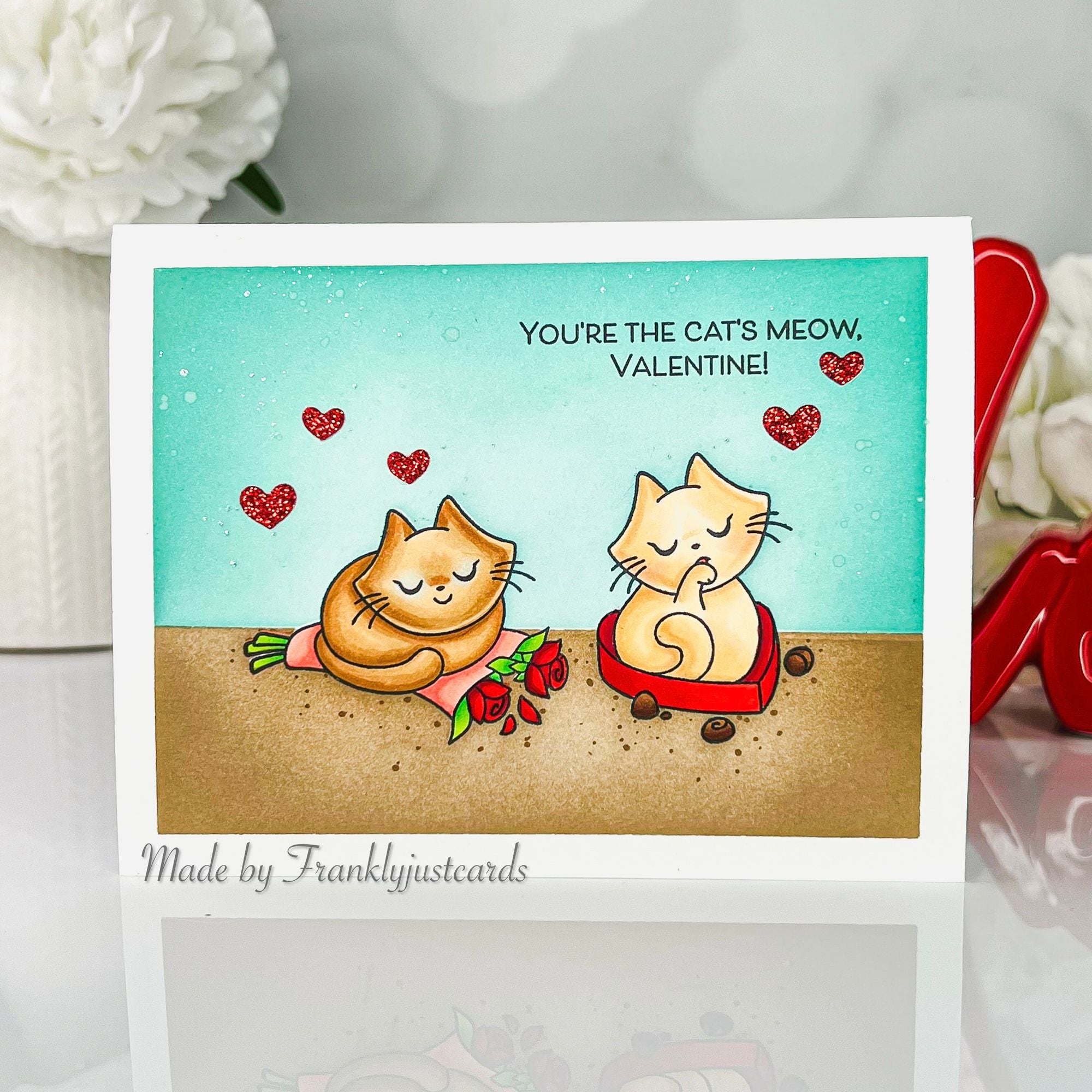 Simon Says Stamps and Dies Sassy Sally set1138ss Heart to Heart Cat Valentine's Day Card Debbie Frank