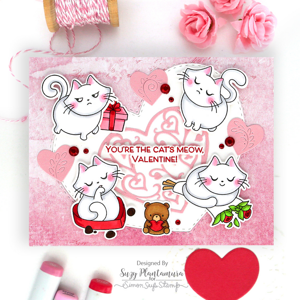 Simon Says Stamps and Dies Sassy Sally set1138ss Heart to Heart Valentine's Day Card  Suzy Plantamura | color-code:ALT02