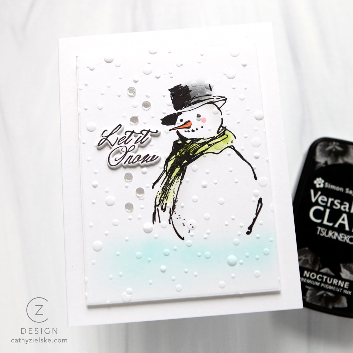 Simon Says Stamps and Dies Season of Wonder for Tim Holtz Workshop set2326th Cathy Zielske Fresh Snow Christmas Card