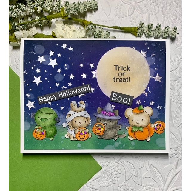 Simon Says Stamps and Dies Spooky Crew set1345sc Stamptember Pam Torkelson Cute Halloween Card