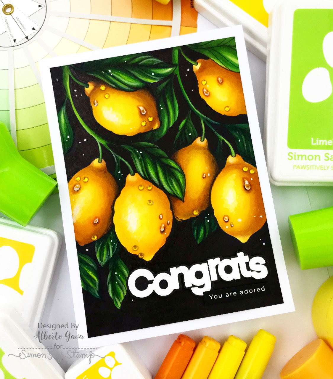 Simon Says Stamps and Dies Squeeze You set1293sy Every Happiness Alberto Gava Lemons Congrats Card | color-code:ALT05