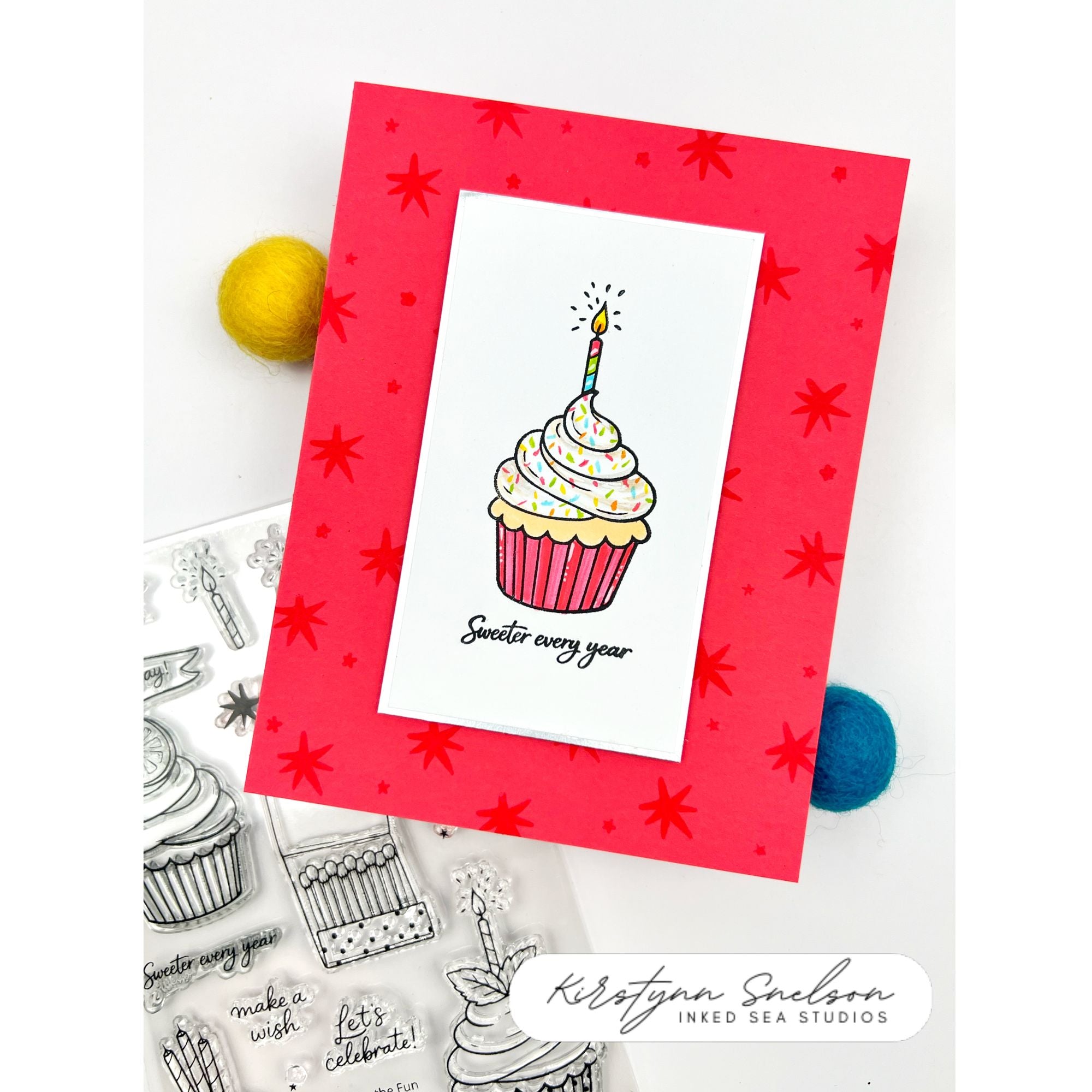 Simon Says Stamps and Dies Strike Up the Fun set1348su Stamptember Kirstynn Snelson Birthday Cupcake Card