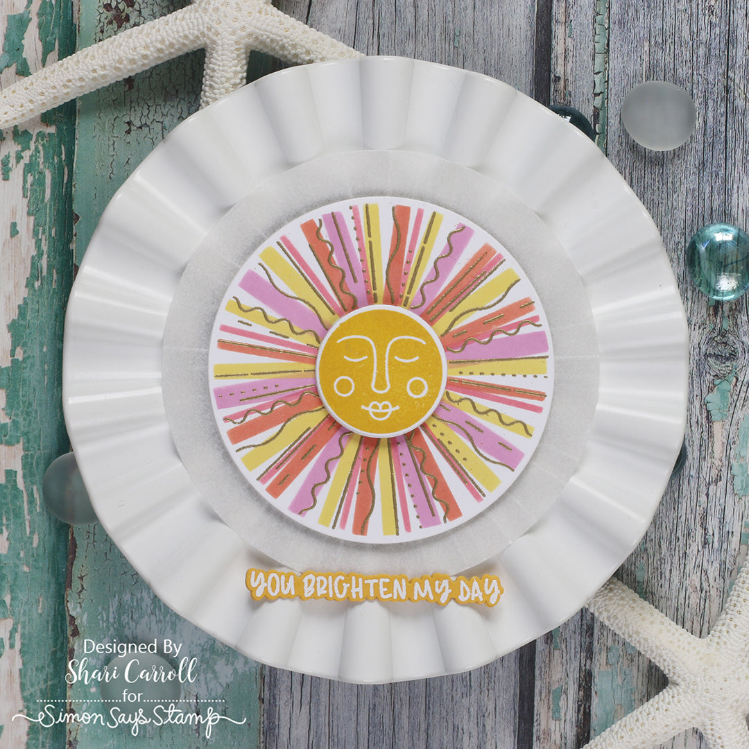 Simon Says Stamps and Dies Sunburst set1261sb Shine On Brighten My Day Summer Decor Shari Carroll