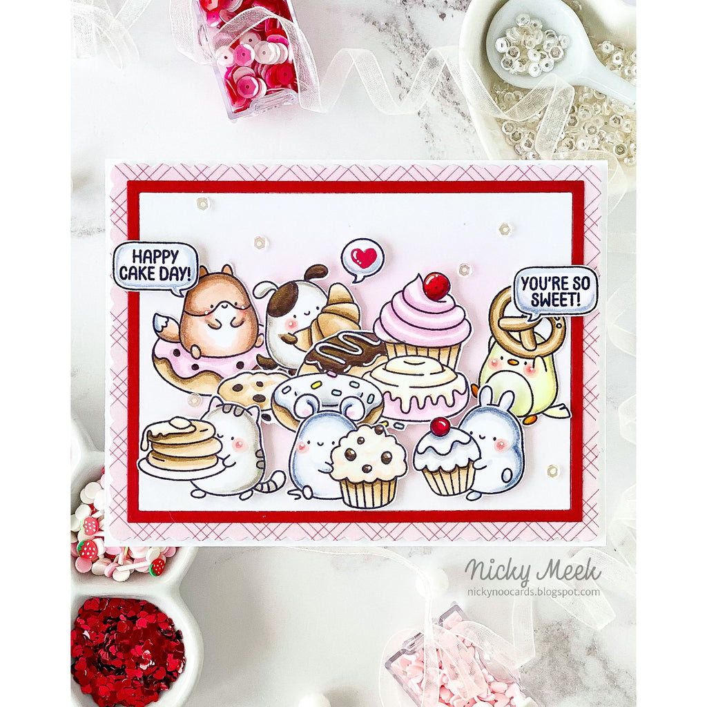 Simon Says Stamps and Dies Sweet Treat Critters set1115st DieCember Critter Birthday Card Nicky Meek
