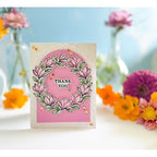 Simon Says Stamps and Dies Today and Every Day set1342te Stamptember Latisha Yoast Pink Wreath Thank You Card