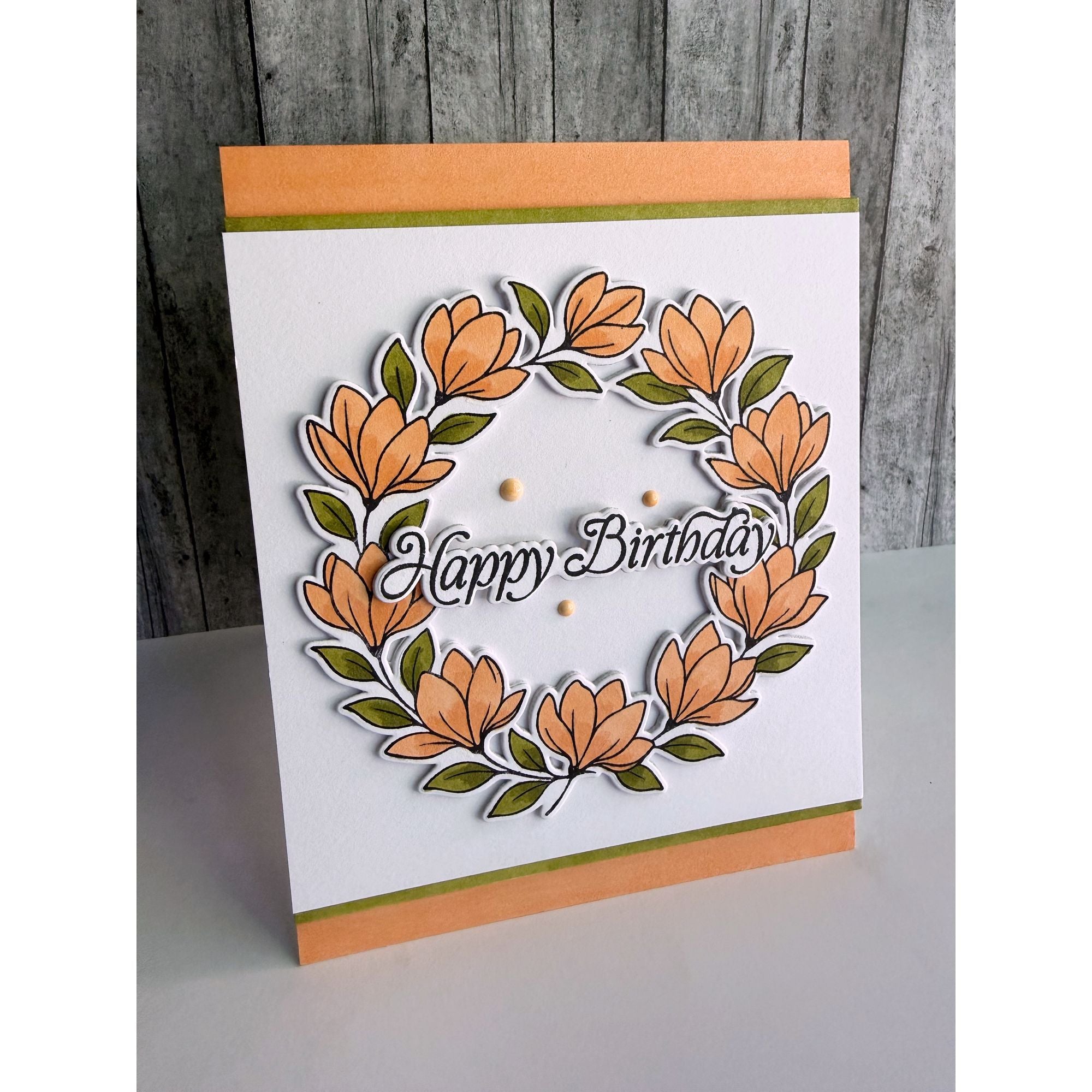 Simon Says Stamps and Dies Today and Every Day set1342te Stamptember Lisa Addesa Peach Birthday Card