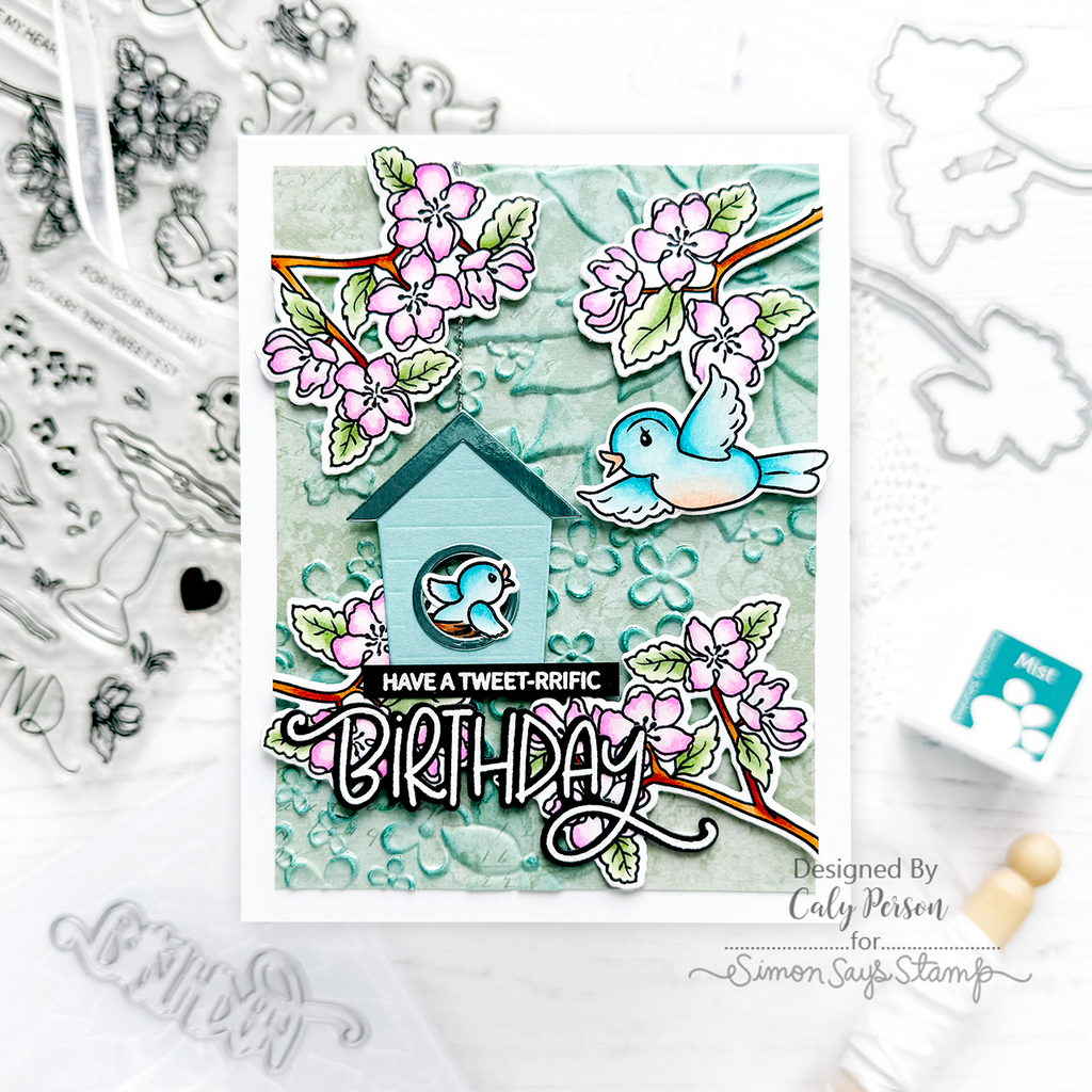 Simon Says Stamps and Dies Tweet Friend set927tf Birthday Card | color-code:ALT12 Green Birdhouse Caly Person