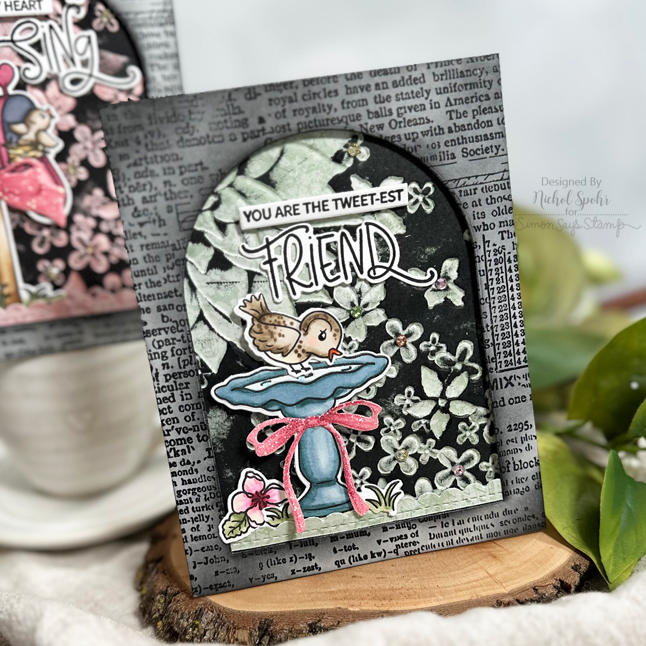 Simon Says Stamps and Dies Tweet Friend set927tf Springtime Card | color-code:ALT15 Dramatic with Black Nichol Spohr