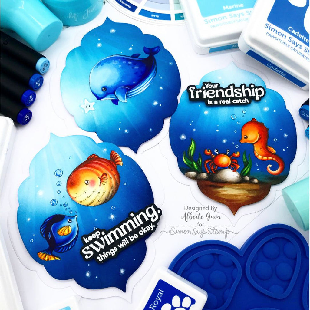 Simon Says Stamps and Dies Undersea Friends set1002us Friend Like You Friend Tags | color-code:ALT06 Copic Coloring Alberto Gava